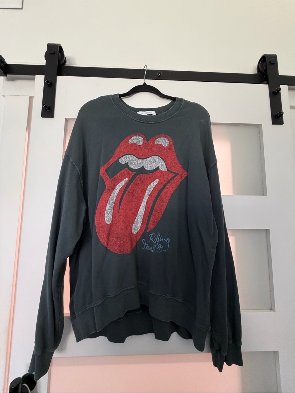 Daydreamer Dark Green Crewneck with Red Tongue Graphic